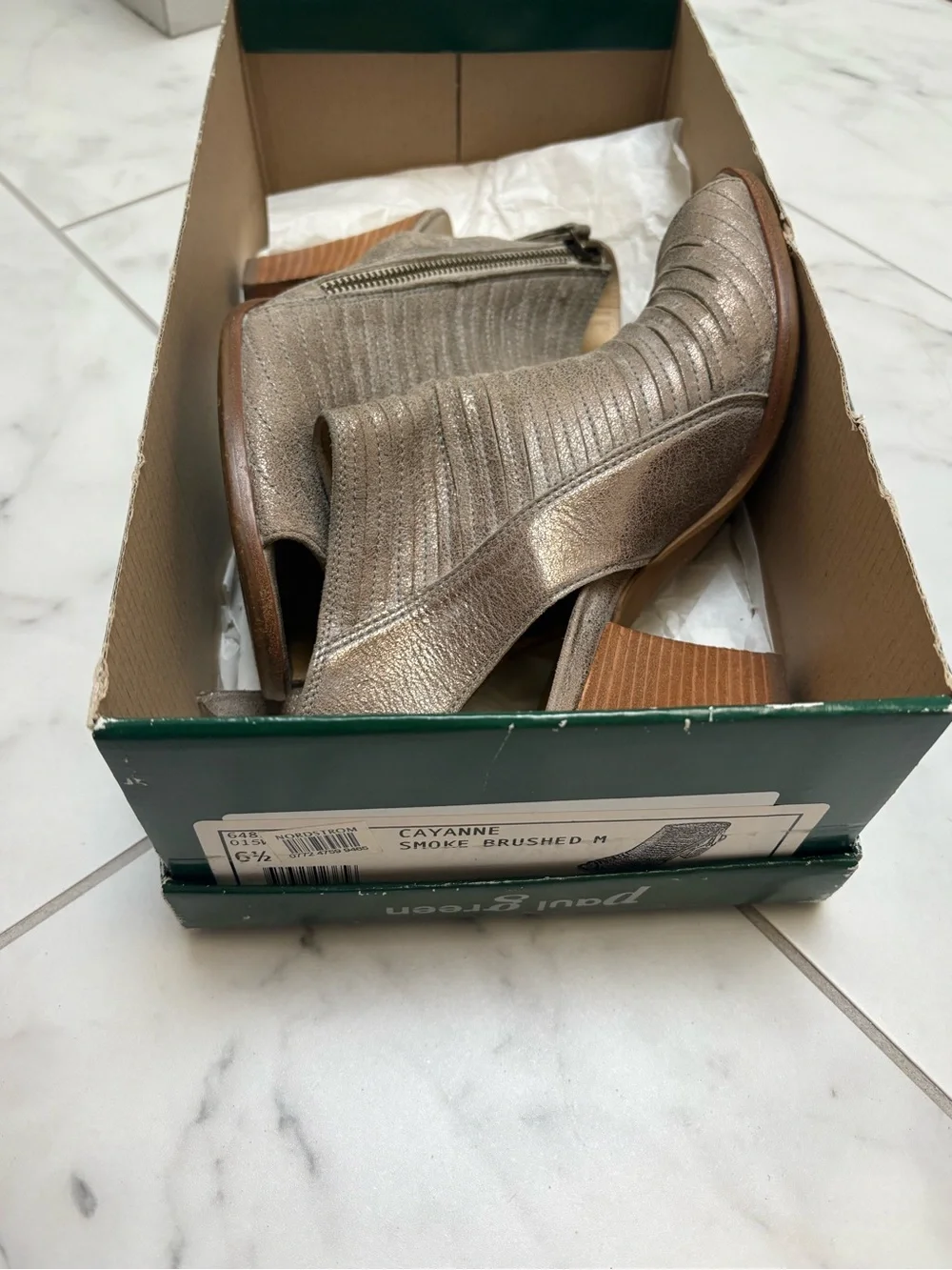 Paul Green Taupe Peep-Toe Booties - Taupe
